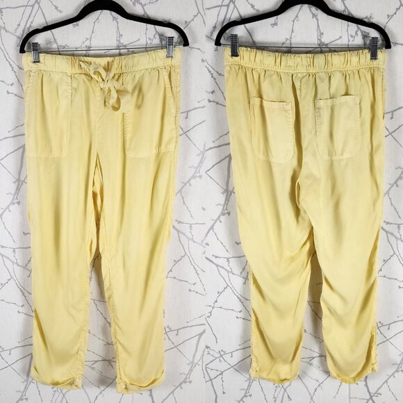 Cynthia Rowley Yellow 100% Tencel Pull On Jogger Style Pants - Picture 1 of 4